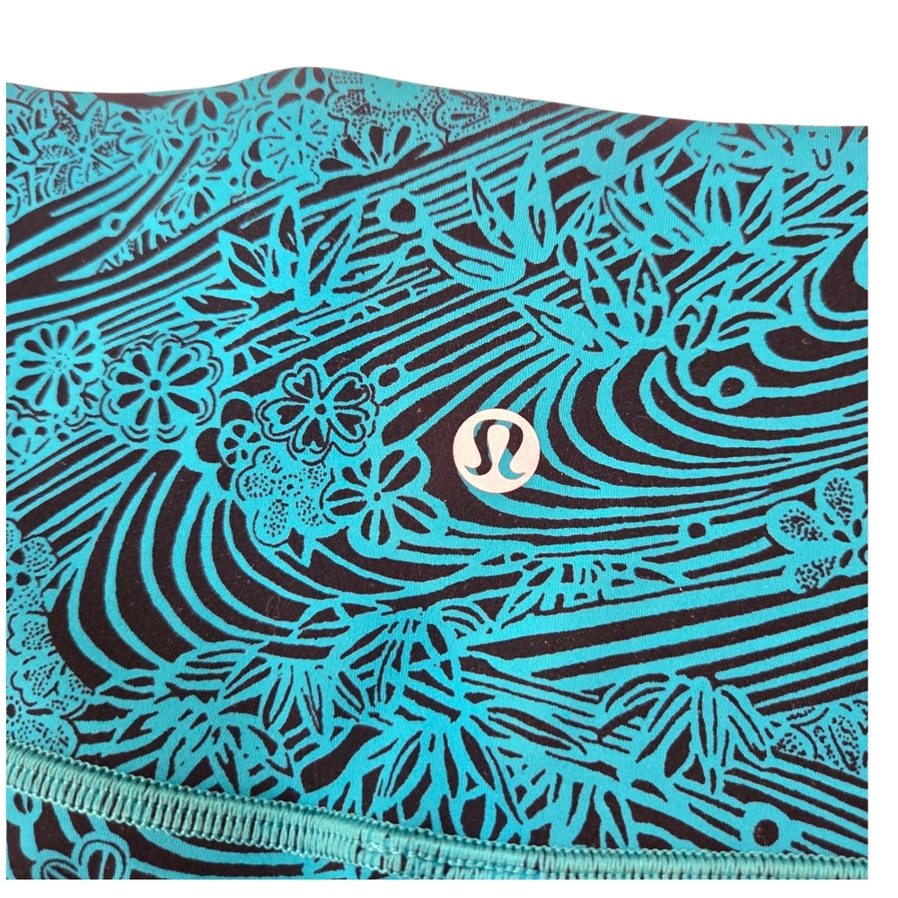 Lululemon In Movement Crop Leggings Womens 6 Everlux 19 Kitakami Green Black - Picture 4 of 13